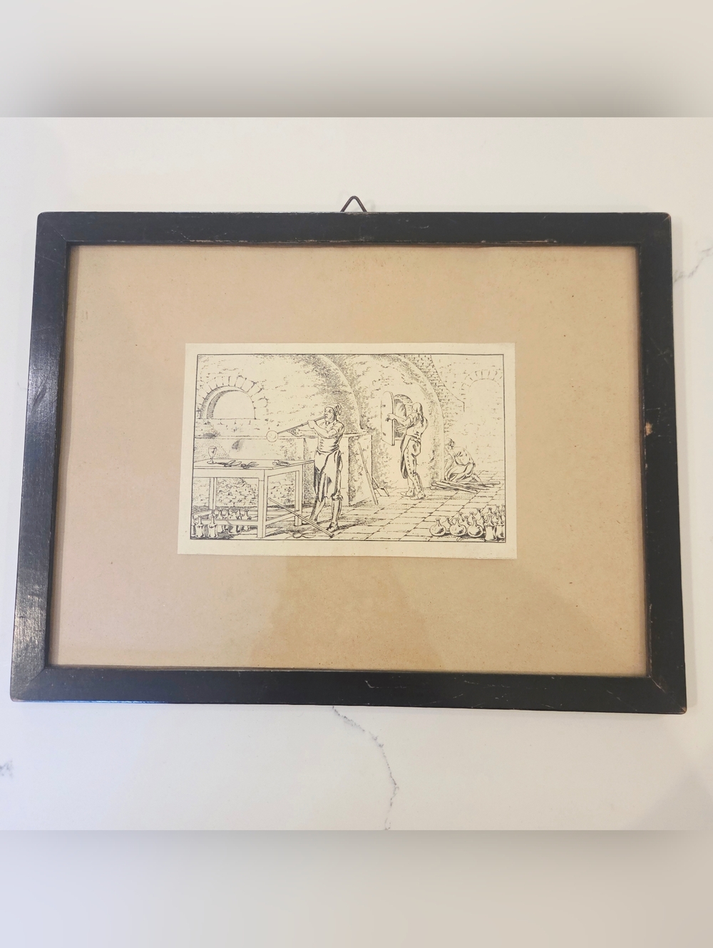 Antique Glassblowing Copperplate Engraving C.G.H. Geißler Leipzig Glassworks Art
